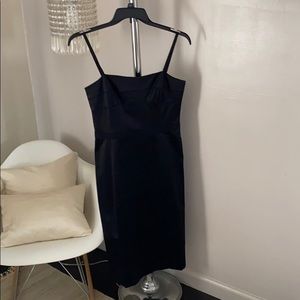 Theory black satin evening gown Sz 10.